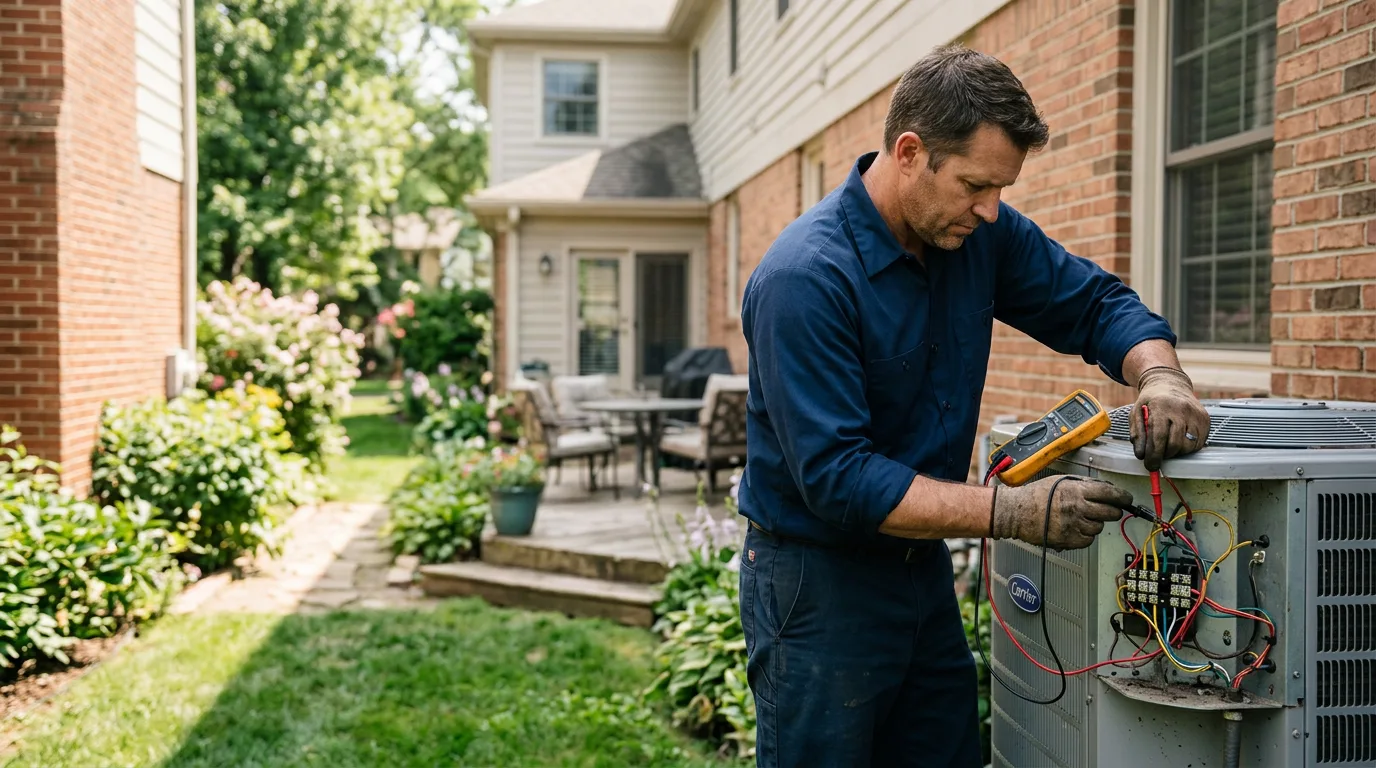 HVAC technician working near North Lewisburg, OH